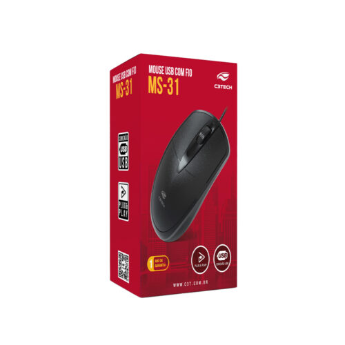 Mouse USB MS-31BK Preto